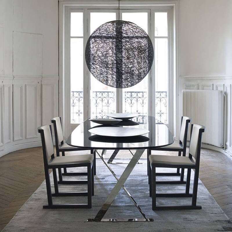 oval glass dining set