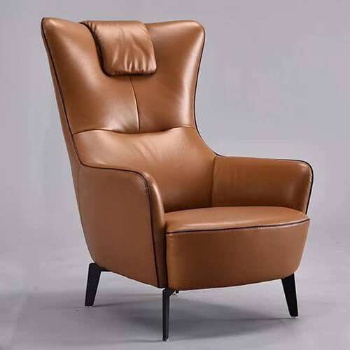 Genuine Leather Accent Lounge Chair