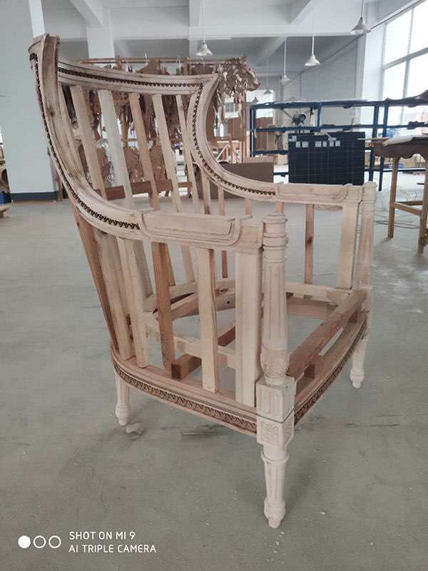 china custom made wood carving lounge accent chair (1)
