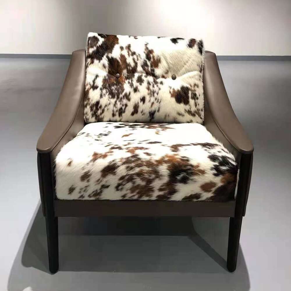 china custom made cowhide leather lounge armchair (1)
