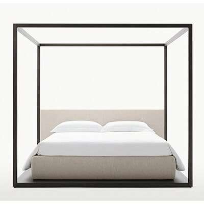 contemporary wood canopy bed