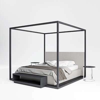 contemporary wood canopy bed